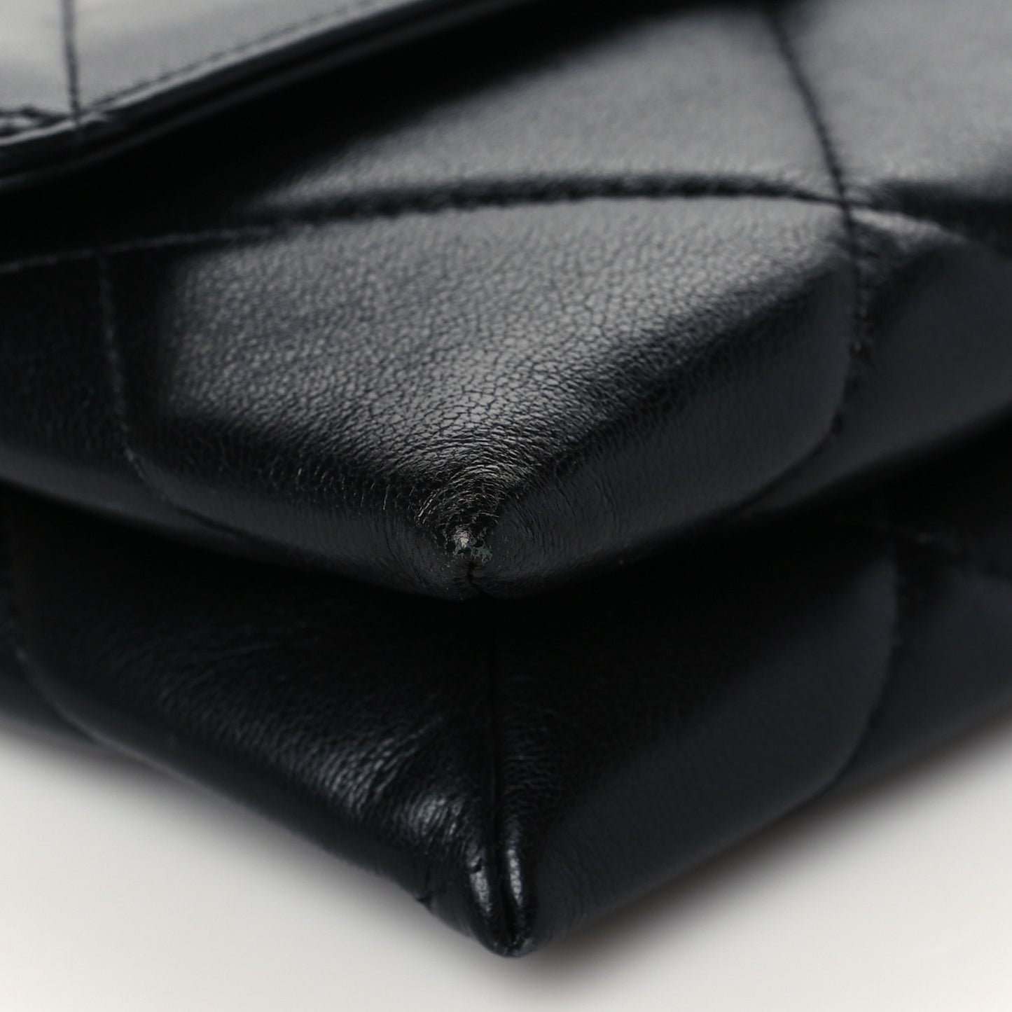 Lambskin Quilted Chanel 19 Flap Clutch Black