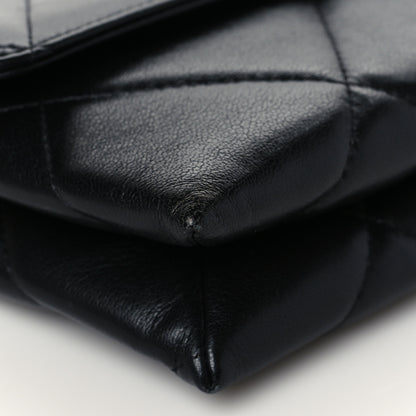 Chanel Lambskin Quilted Chanel 19 Flap Clutch Black 10 of 12