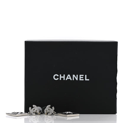 Chanel Crystal CC No 5 Star Drop Earrings Silver 5 of 5