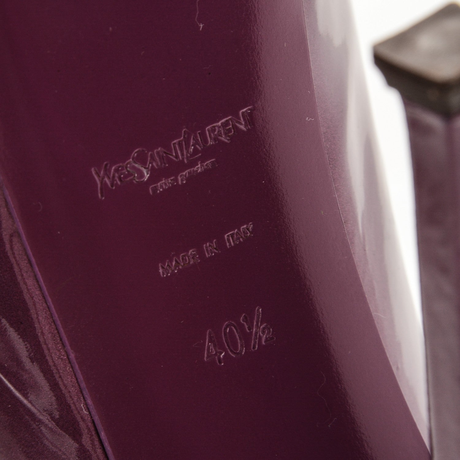 Saint Laurent Patent Tribtoo 105 Pumps 40.5 Purple 6 of 7