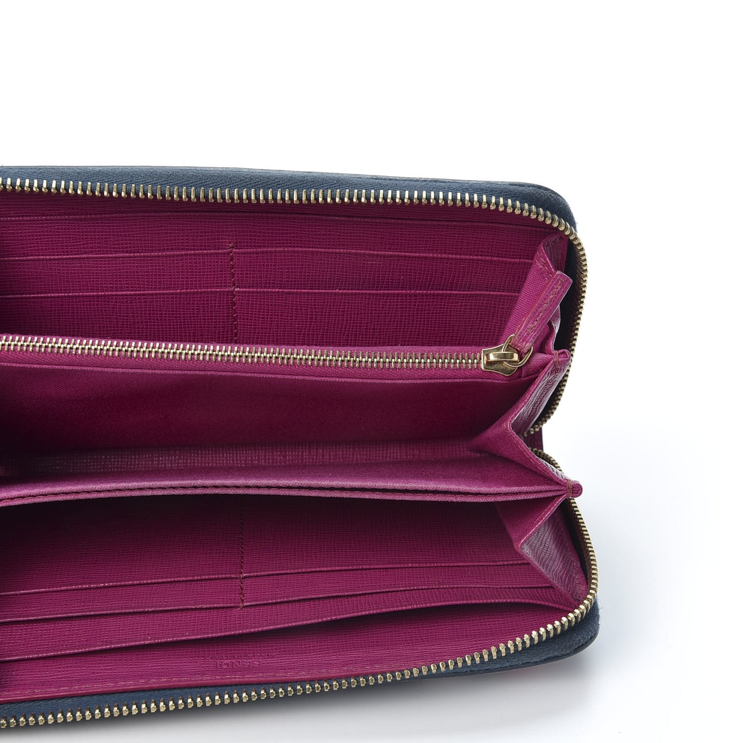 Vitello Elite Fendi Roma Simply Zip Around Wallet Cobalt Multicolor