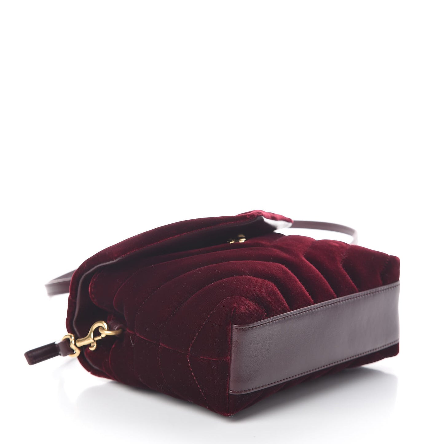Velvet Y Quilted Monogram Toy Loulou Crossbody Bag French Burgundy