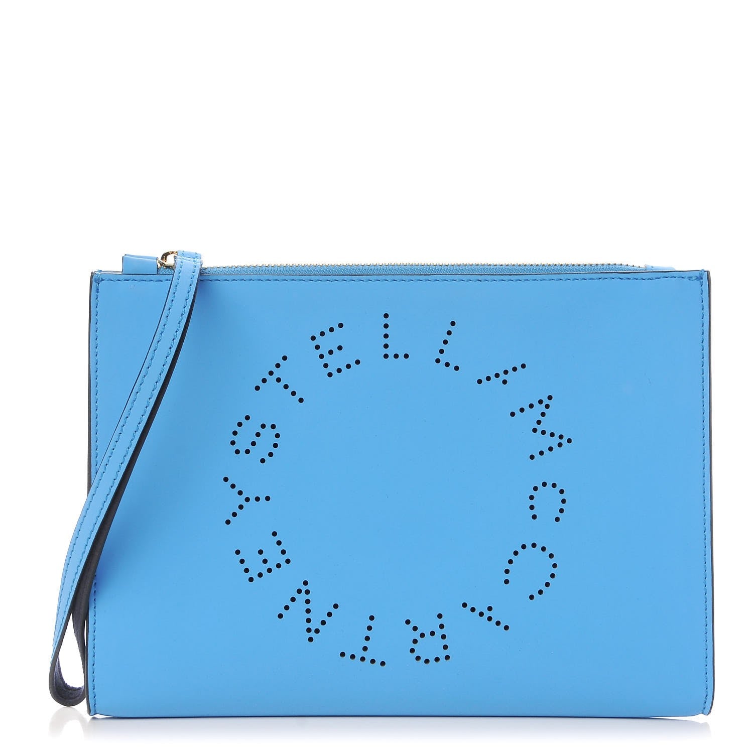 Stella McCartney Alter Nappa Perforated Logo Pouch Blue 1 of 6