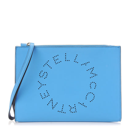Stella McCartney Alter Nappa Perforated Logo Pouch Blue 1 of 6