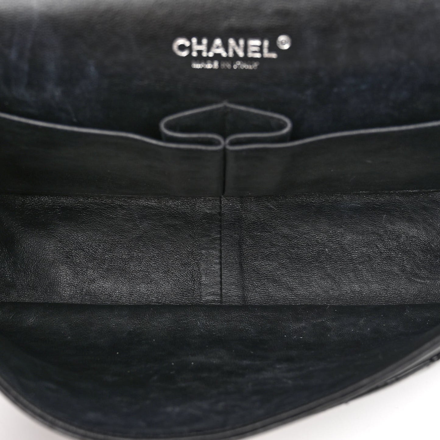 Patent Quilted Jumbo Double Flap Black