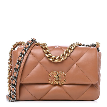 Chanel Lambskin Quilted Medium Chanel 19 Flap Brown 1 of 4