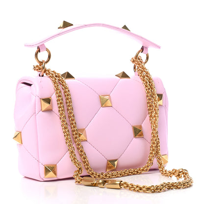 Valentino Garavani Nappa Medium Roman Stud Shoulder Bag Pink Borealis 3 of 9