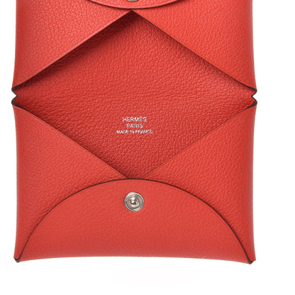 Hermes Evercolor Calvi Card Case Capucine 5 of 6