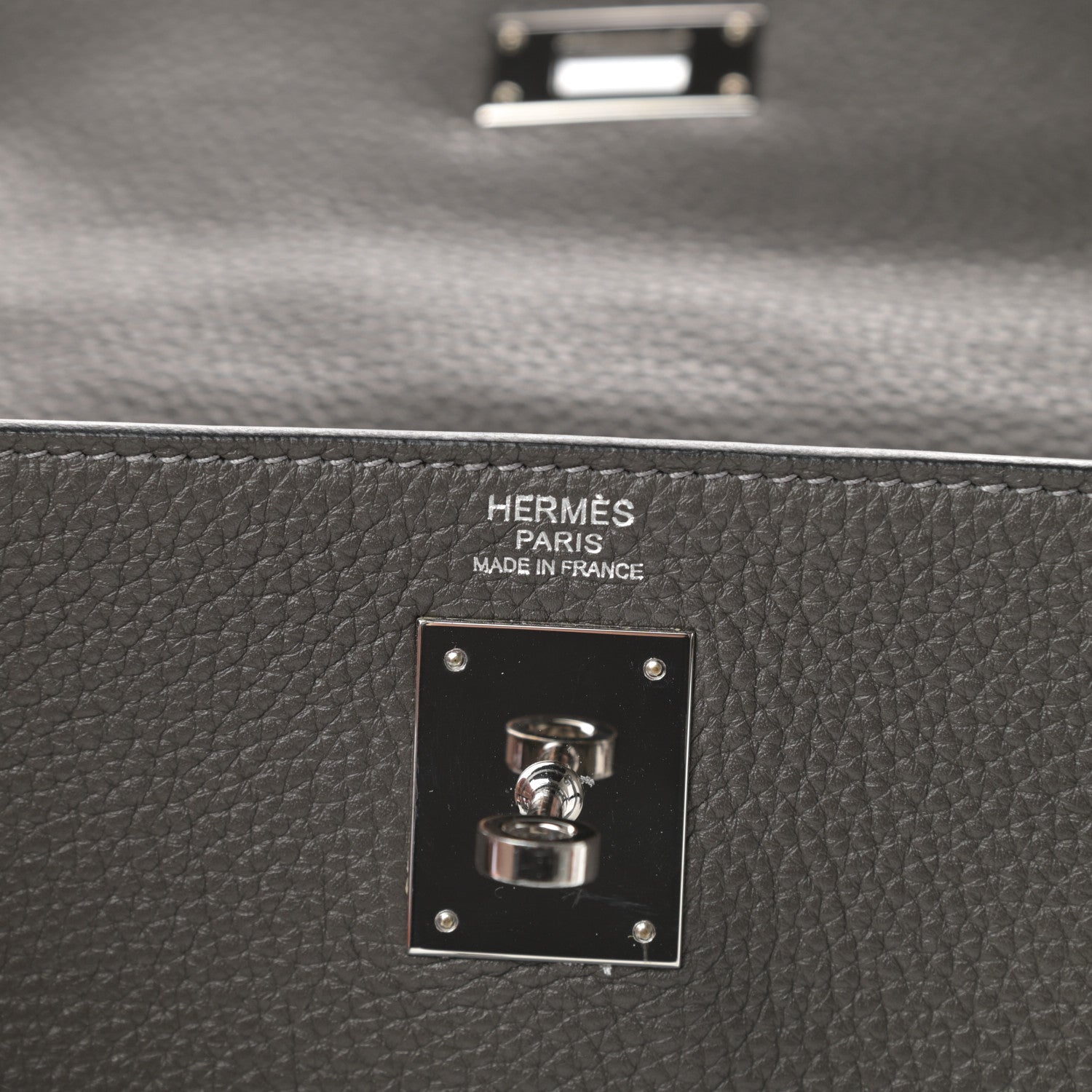 Hermes Taurillon Clemence Kelly Retourne 32 Graphite 6 of 13