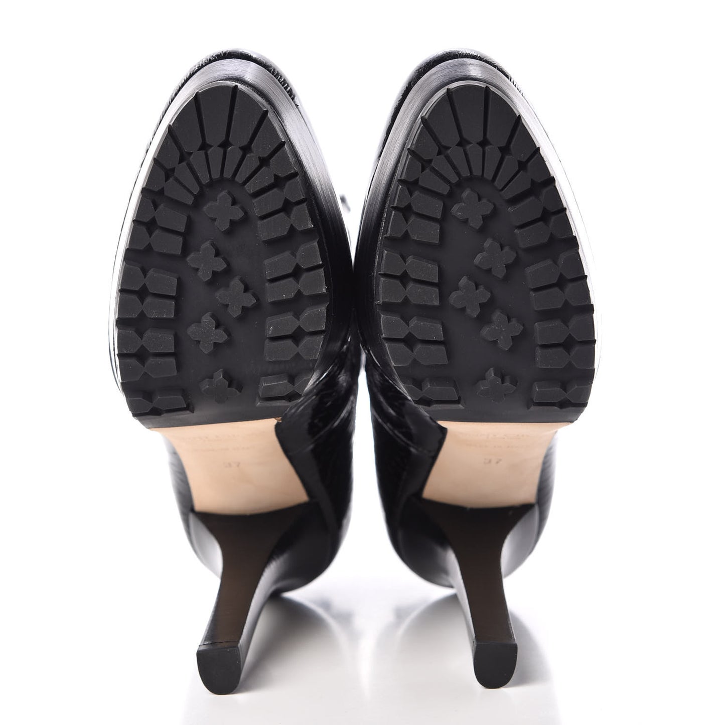 Patent Shearling Trixie Ankle Boots 37 Black
