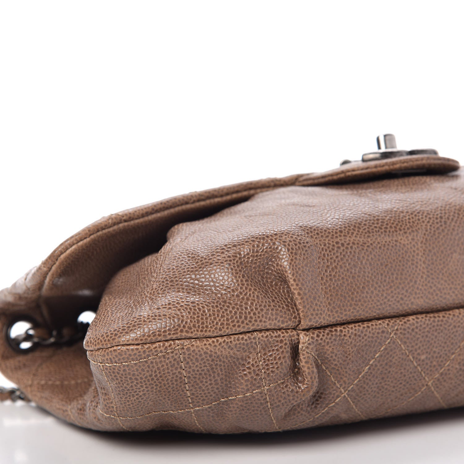 Chanel Caviar Quilted Medium Elastic Flap Brown 6 of 10