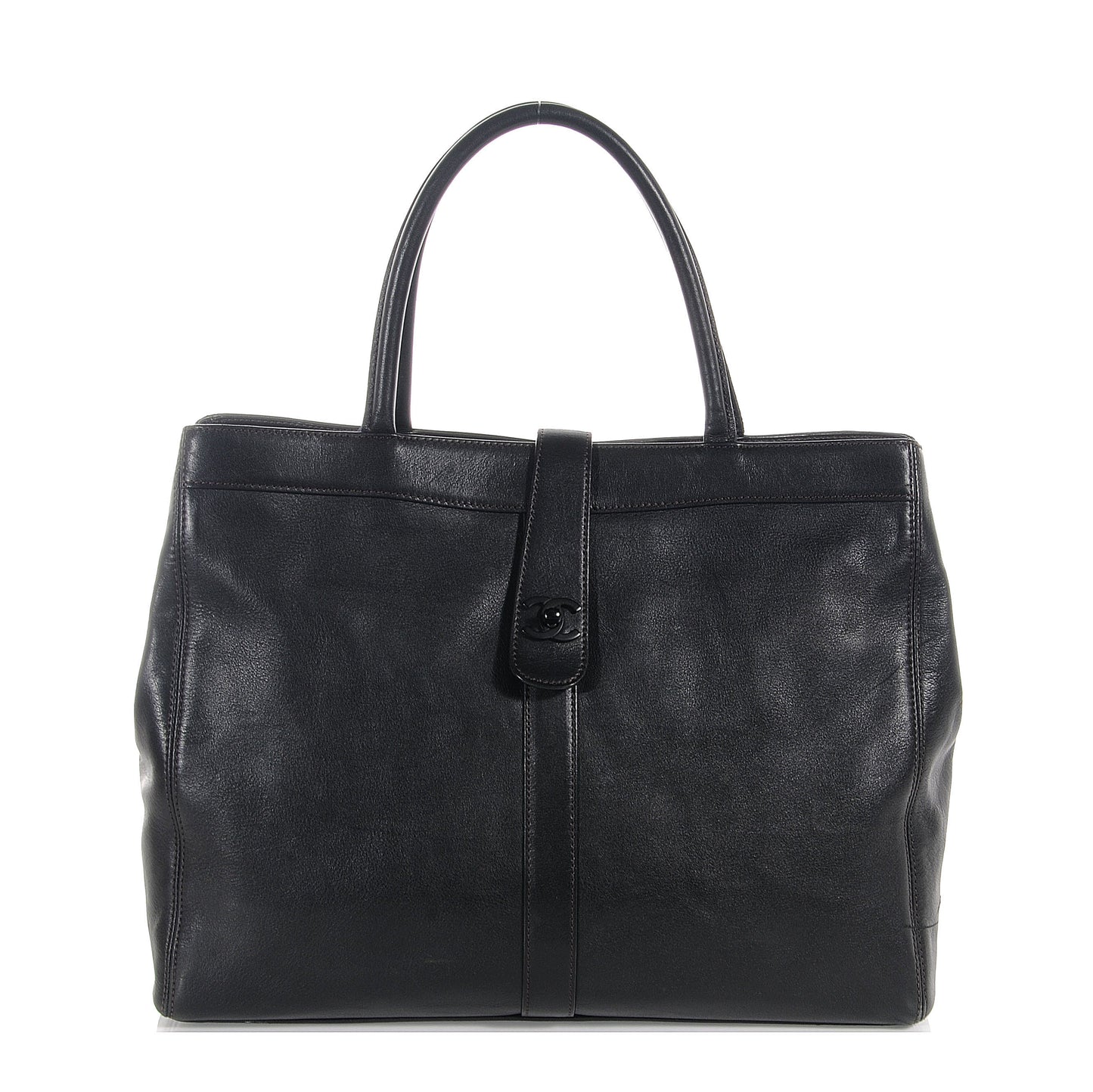 Calfskin Large Tote Bag Black