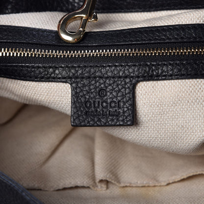 Gucci Pebbled Calfskin Medium Soho Chain Shoulder Bag Black 8 of 9