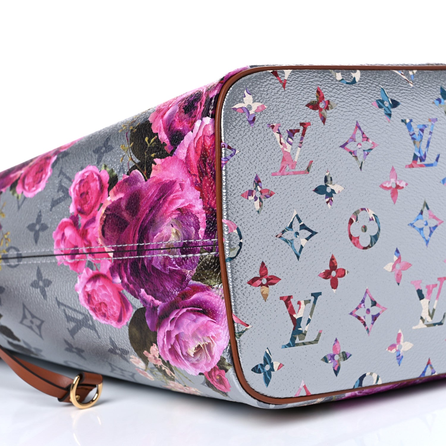 Louis Vuitton Metallic Monogram LV Garden Neverfull MM Silver 8 of 10