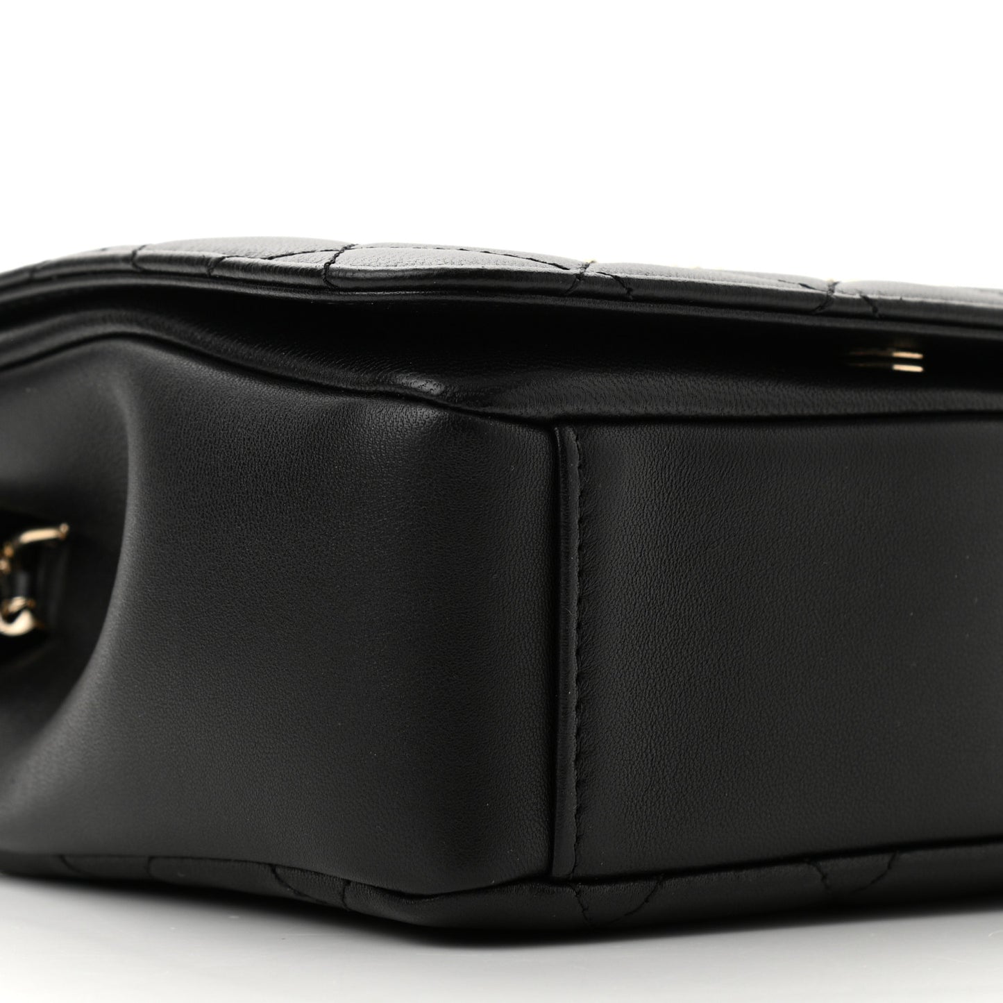 Lambskin Quilted Studded Beauty Begins Flap Black