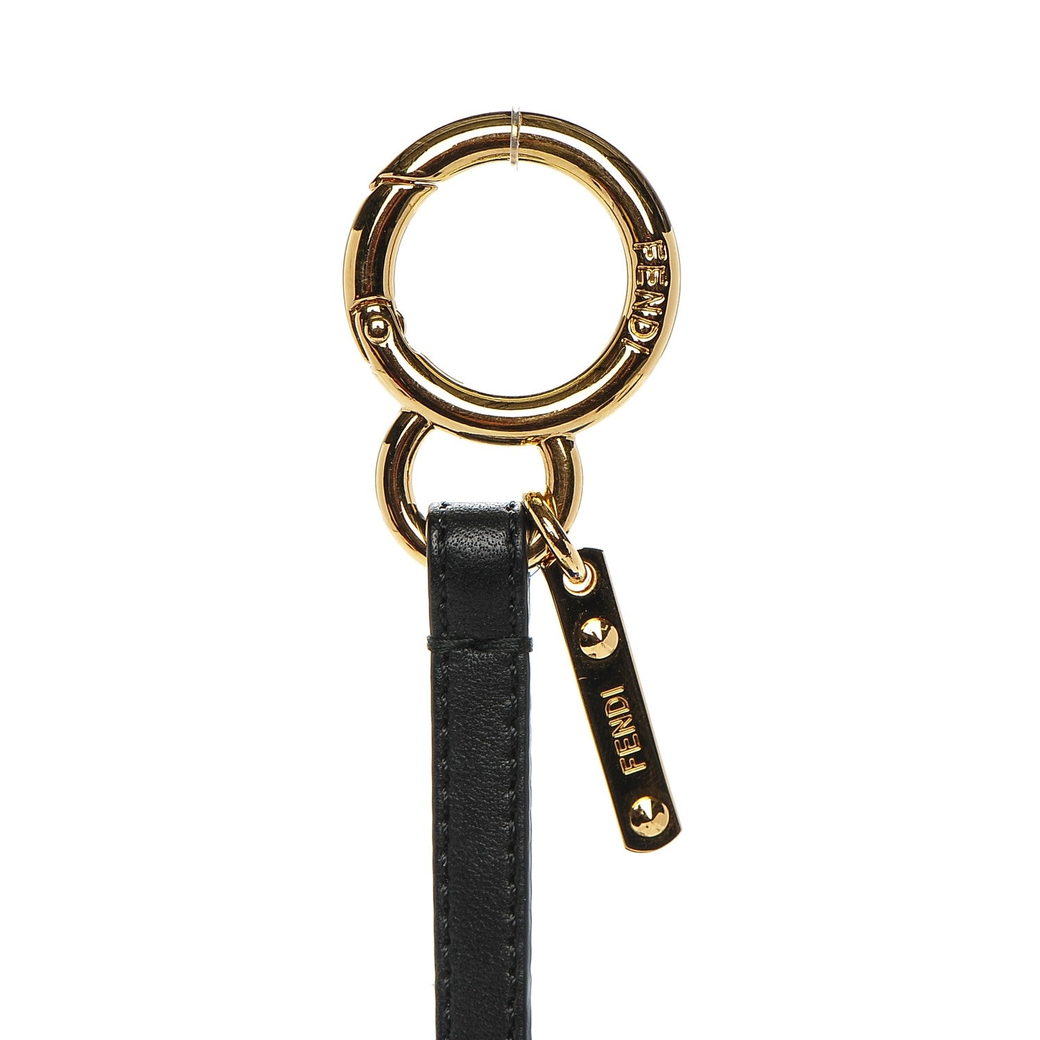 Fendi Lambskin Goat Fur Studded Punkarlito Bag Charm Blue 4 of 5