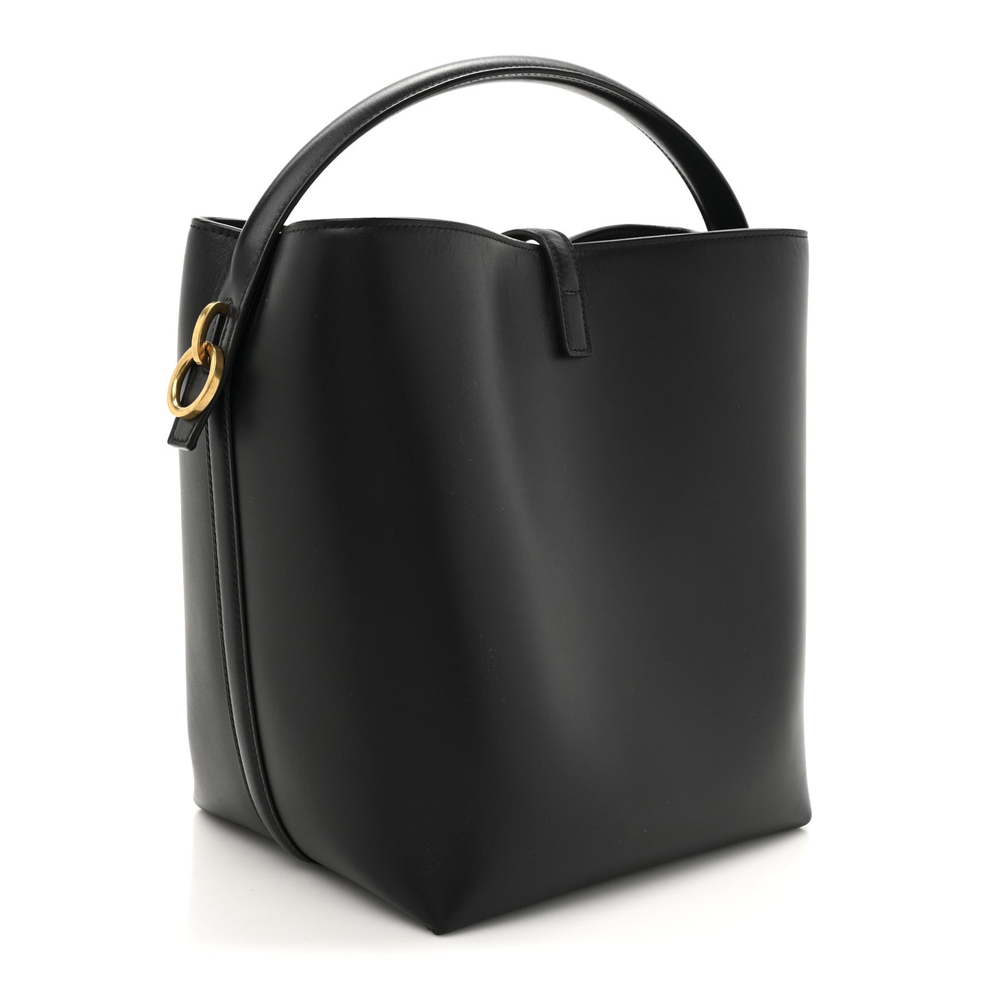 Shiny Calfskin Le 37 Bucket Bag  Black