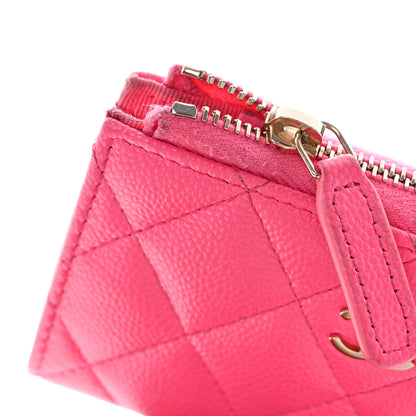 Chanel Caviar Quilted Zipped Key Holder Case Pink 10 of 12