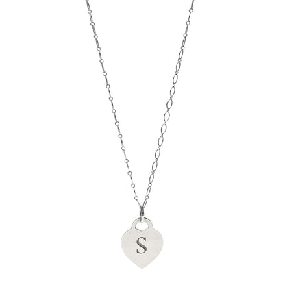 Tiffany Sterling Silver Heart Tag Alphabet S Pendant Necklace 1 of 5