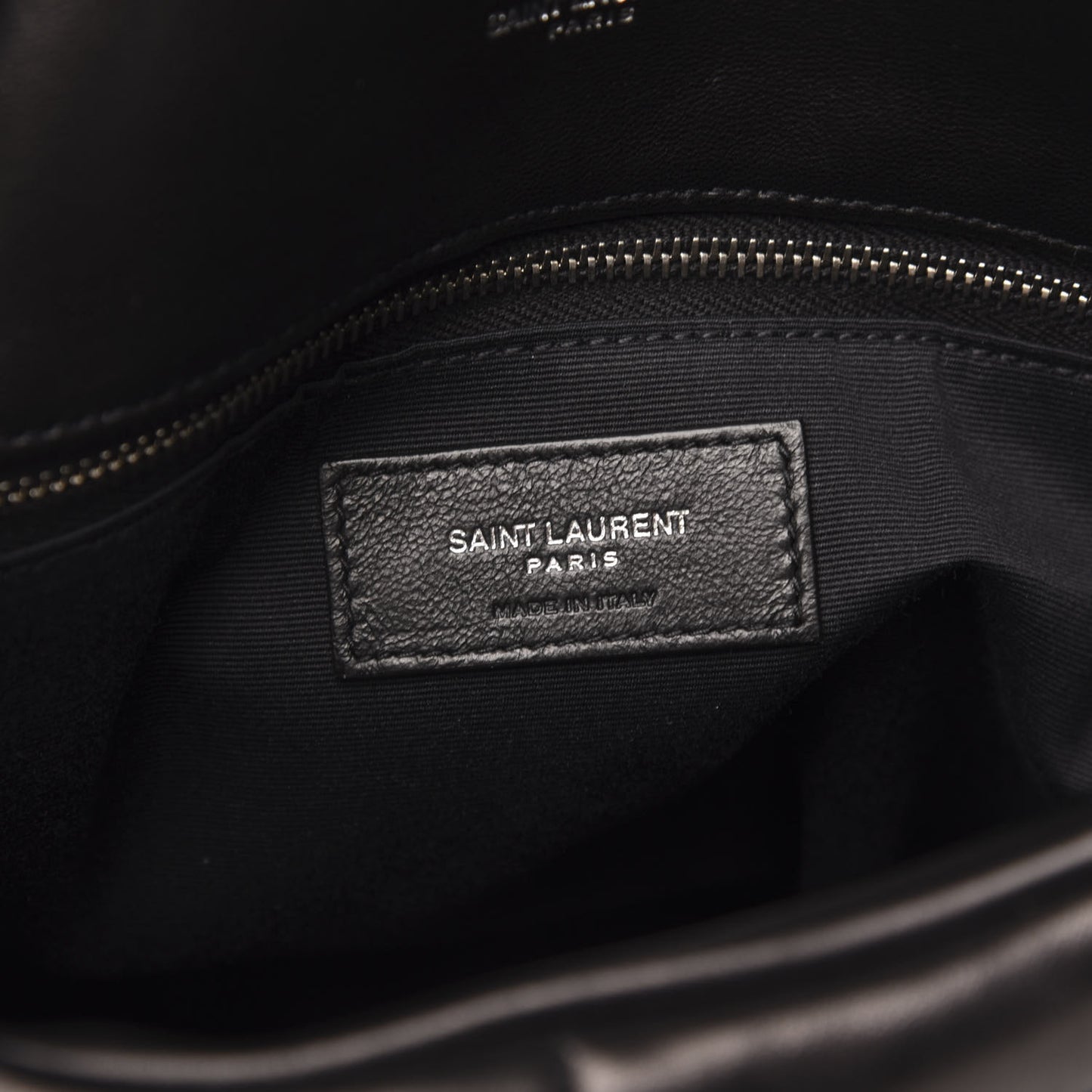 Lambskin Quilted Small Loulou Puffer Monogram Chain Satchel Black