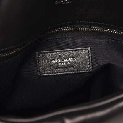 Saint Laurent Lambskin Quilted Small Loulou Puffer Monogram Chain Satchel Black 6 of 12
