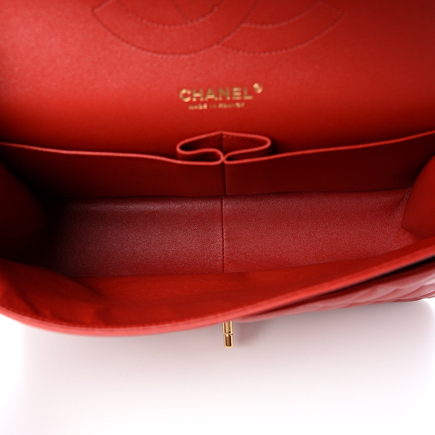 Chanel Lambskin Quilted Jumbo Double Flap Red 4 of 10