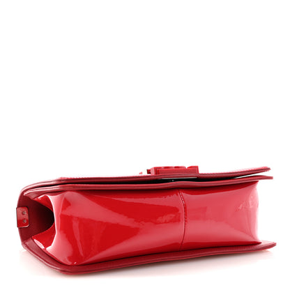 Chanel Patent Calfskin Quilted Medium Plexiglass Boy Flap Red 4 of 11