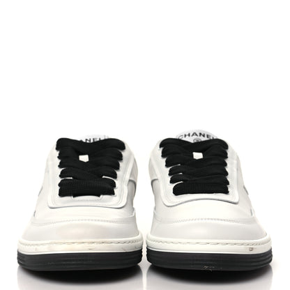 Chanel Calfskin CC Womens Sneakers 40 White Black 3 of 9