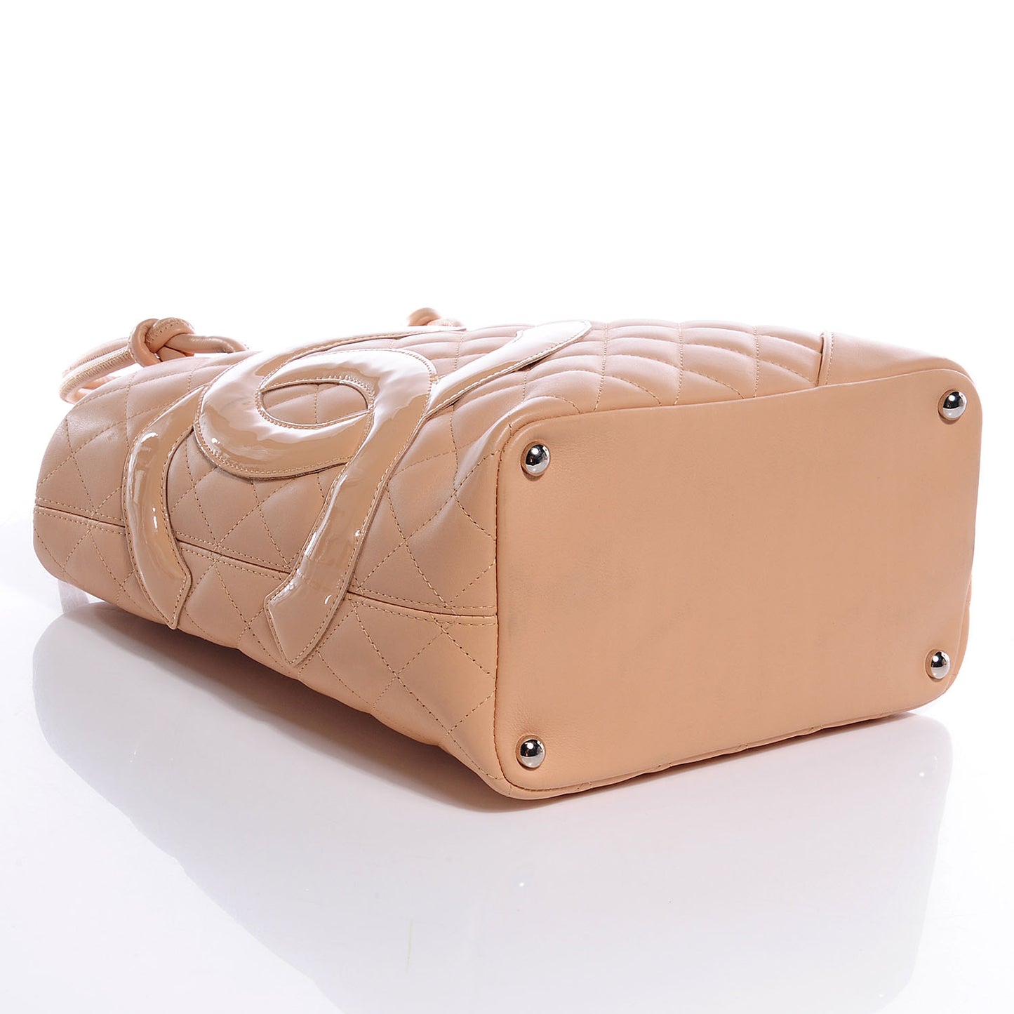 Calfskin Quilted Small Cambon Tote Beige
