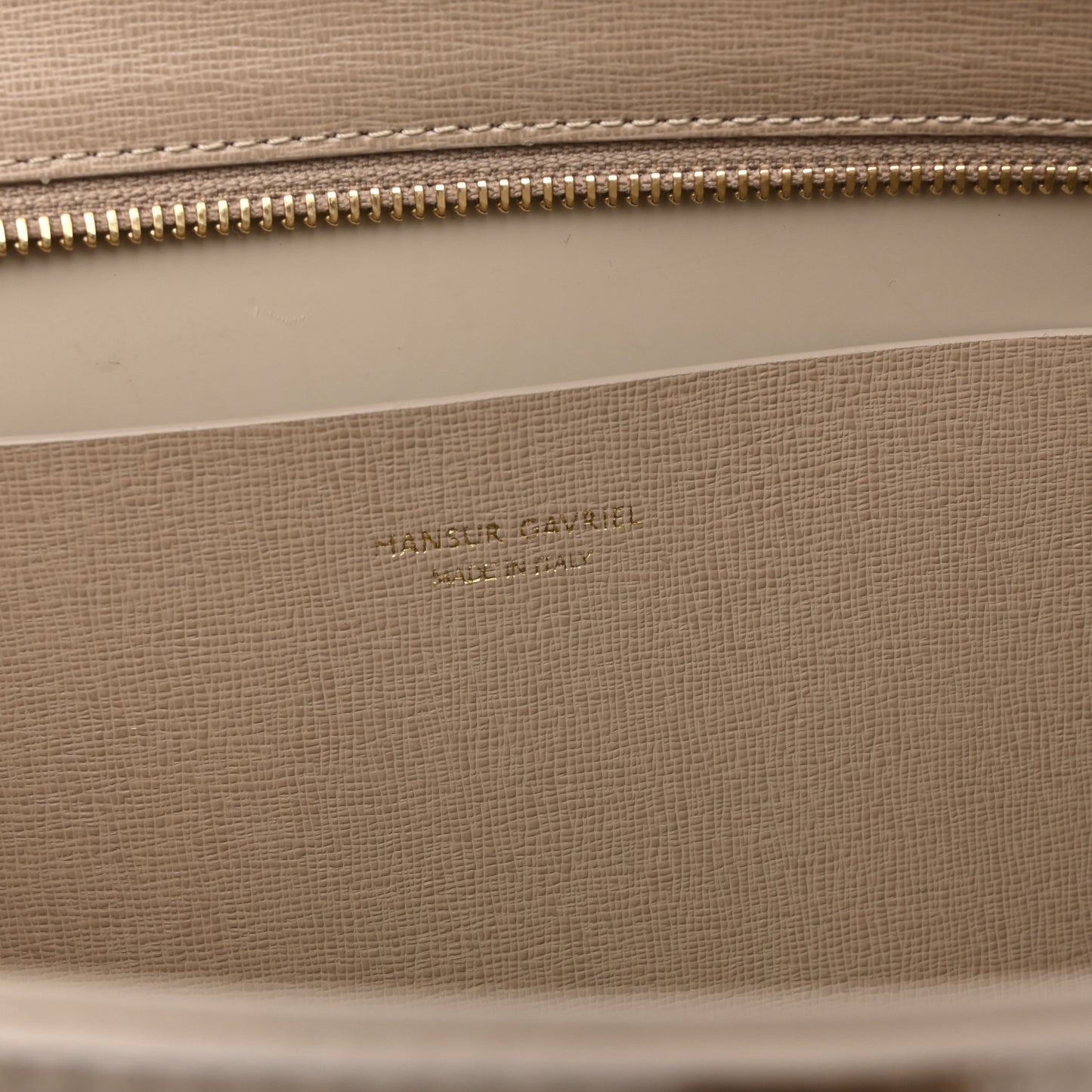 Saffiano Small Zip Tote Beige