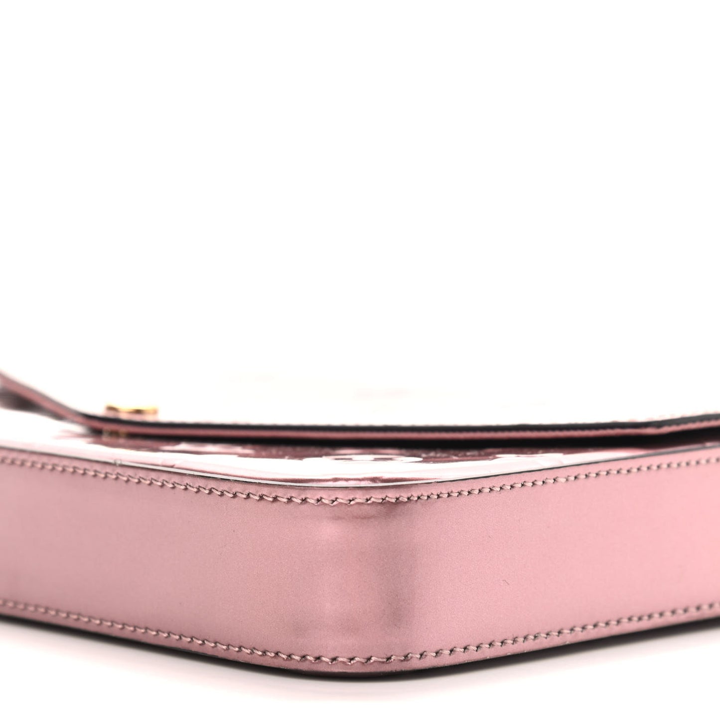 Vernis Pochette Felicie Chain Wallet Metallic Pale Pink