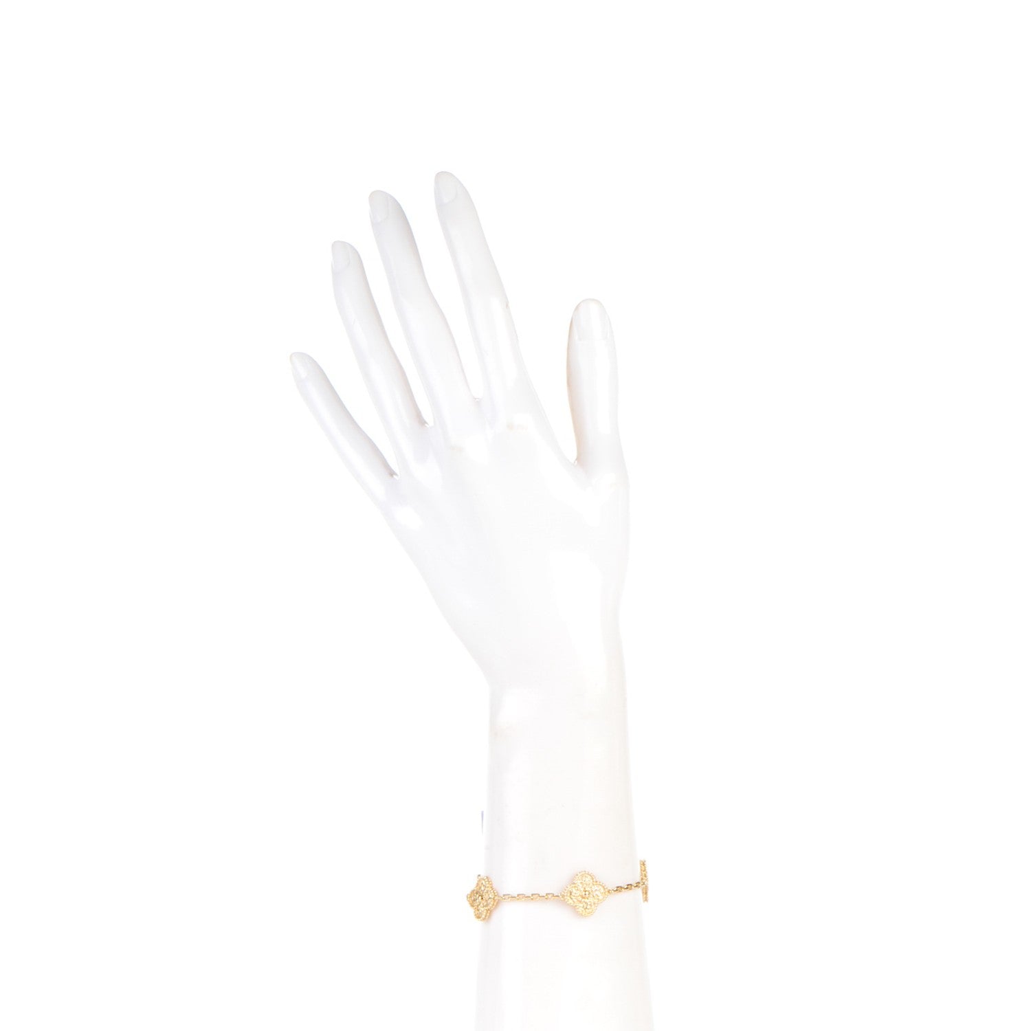 Van Cleef & Arpels 18K Yellow Gold 5 Motifs Vintage Alhambra Bracelet 2 of 4