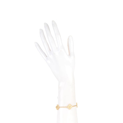 Van Cleef & Arpels 18K Yellow Gold 5 Motifs Vintage Alhambra Bracelet 2 of 4