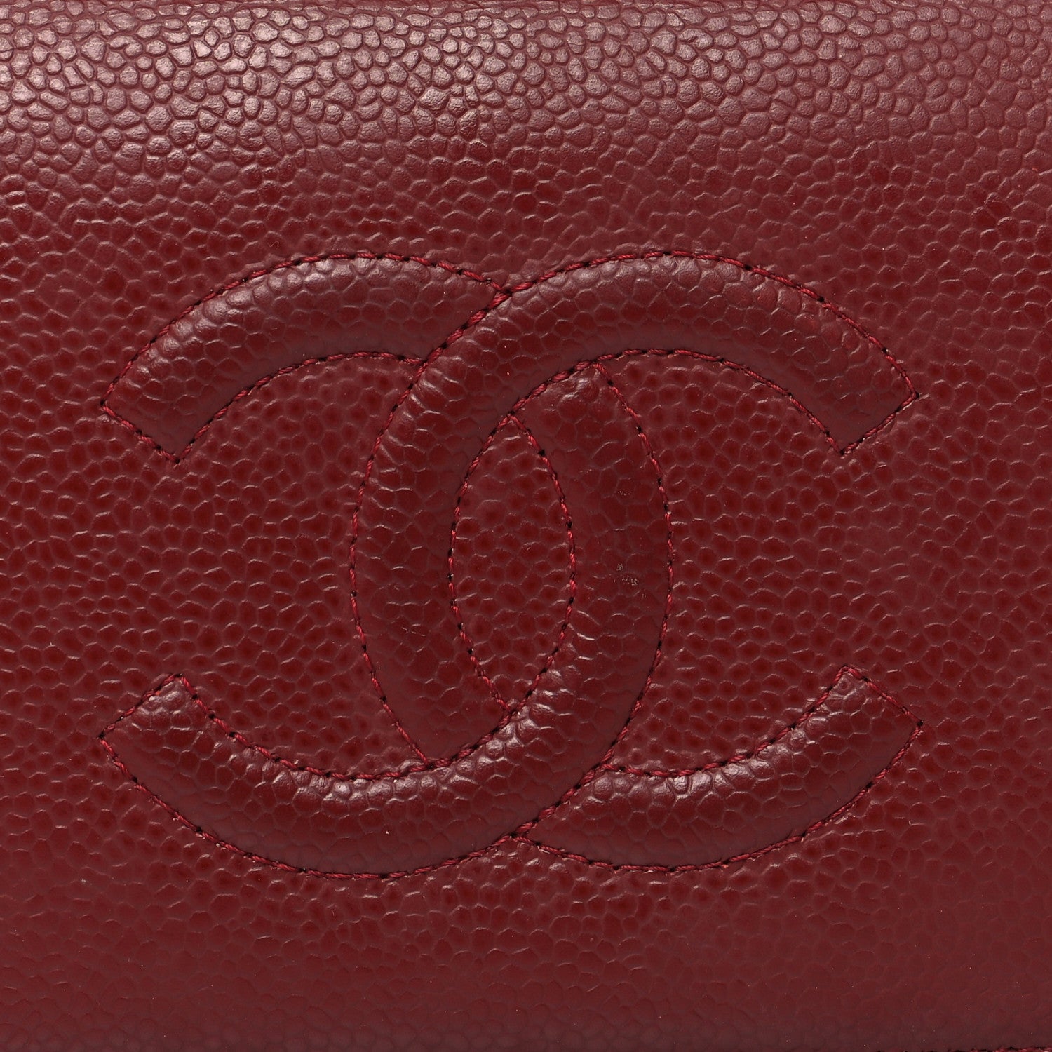 Chanel Caviar Timeless CC Yen Wallet Burgundy 9 of 15