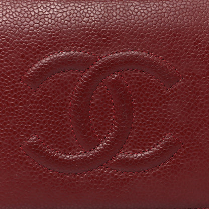 Chanel Caviar Timeless CC Yen Wallet Burgundy 9 of 15