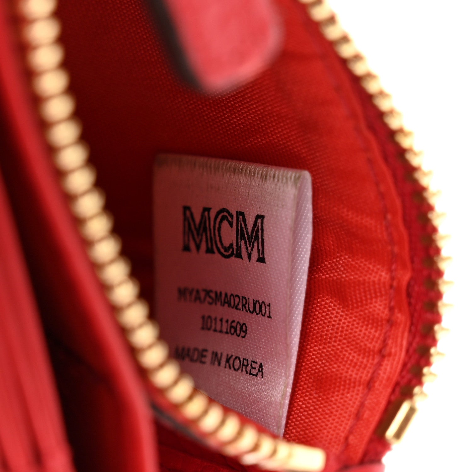 MCM Grained Calfskin Milla Accordion Card Case Red 6 of 6