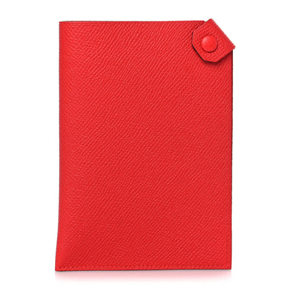 Hermes Epsom Tarmac PM Passport Holder Rouge Tomate 1 of 8