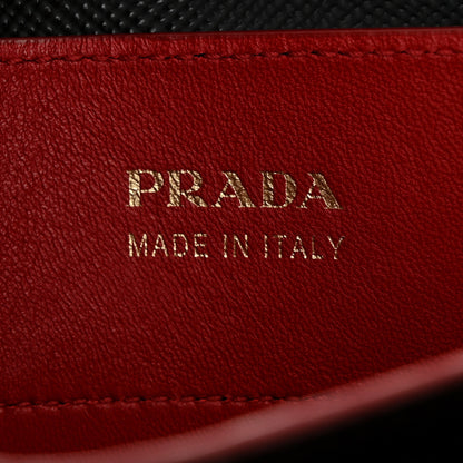 Prada Saffiano Cuir Medium Double Bag Black Fuoco 6 of 9