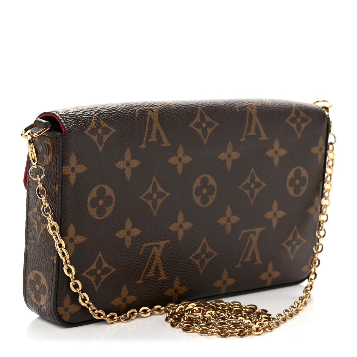 Louis Vuitton Monogram Pochette Felicie Chain Wallet Fuchsia 4 of 10