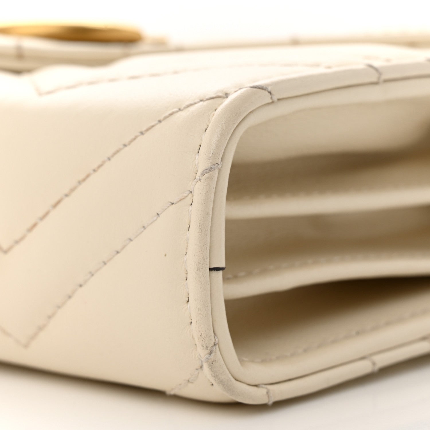 Gucci Calfskin Matelasse GG Marmont Chain Wallet Mystic White 10 of 13