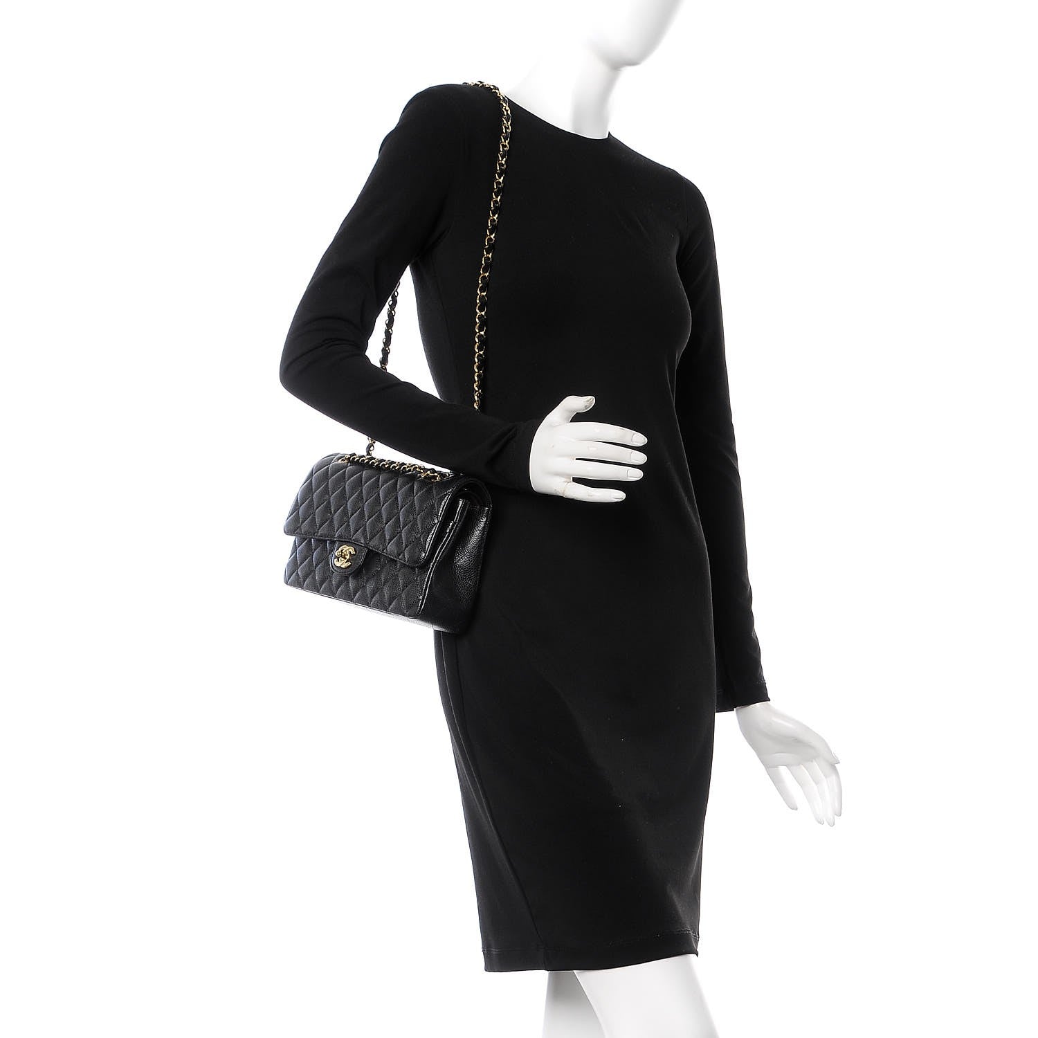 Chanel Caviar Quilted Medium Double Flap Black 3 of 9