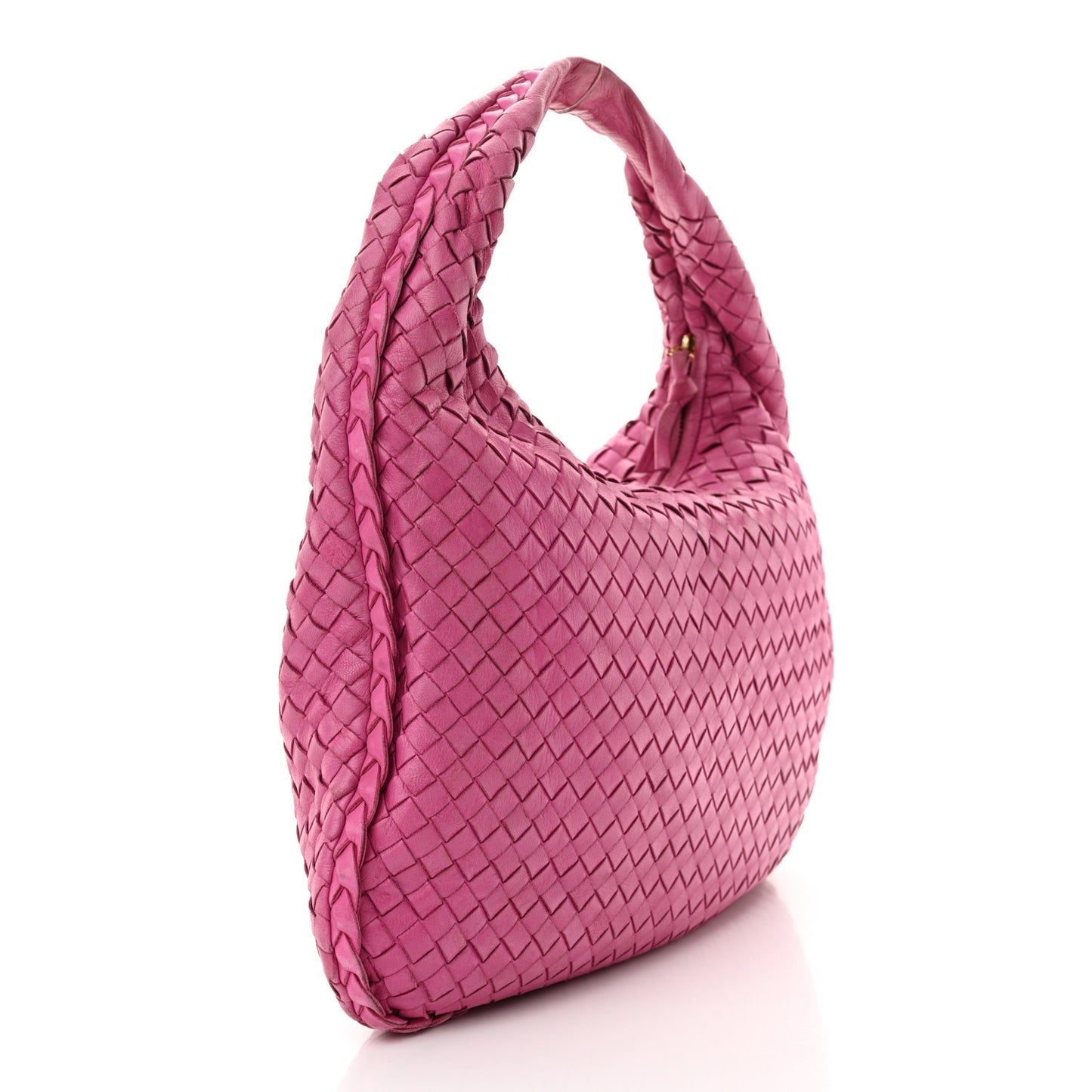 Nappa Intrecciato Medium Veneta Hobo Fuchsia