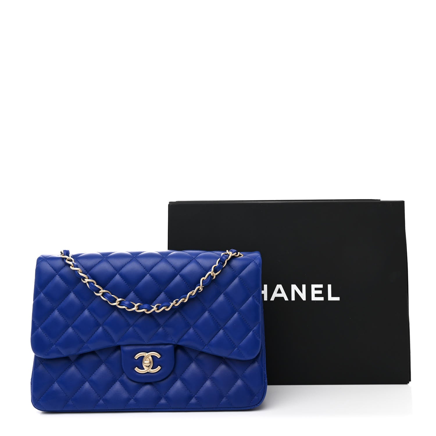 Chanel Lambskin Quilted Jumbo Double Flap Dark Blue 11 of 11