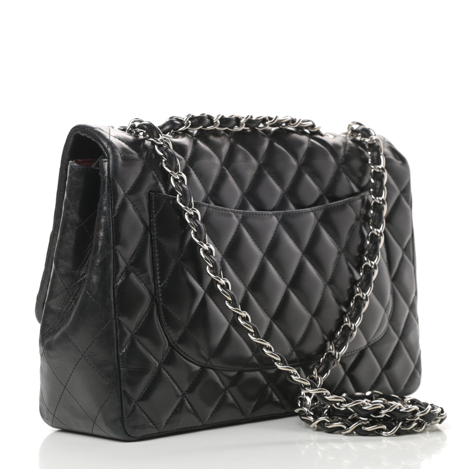 Chanel Lambskin Quilted Jumbo Single Flap Black 3 of 19
