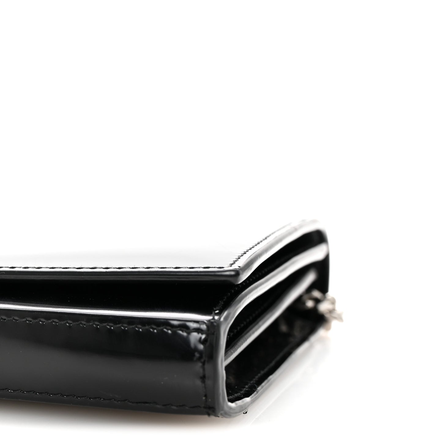 Glazed Calfskin Cassandre Wallet On Chain WOC Black
