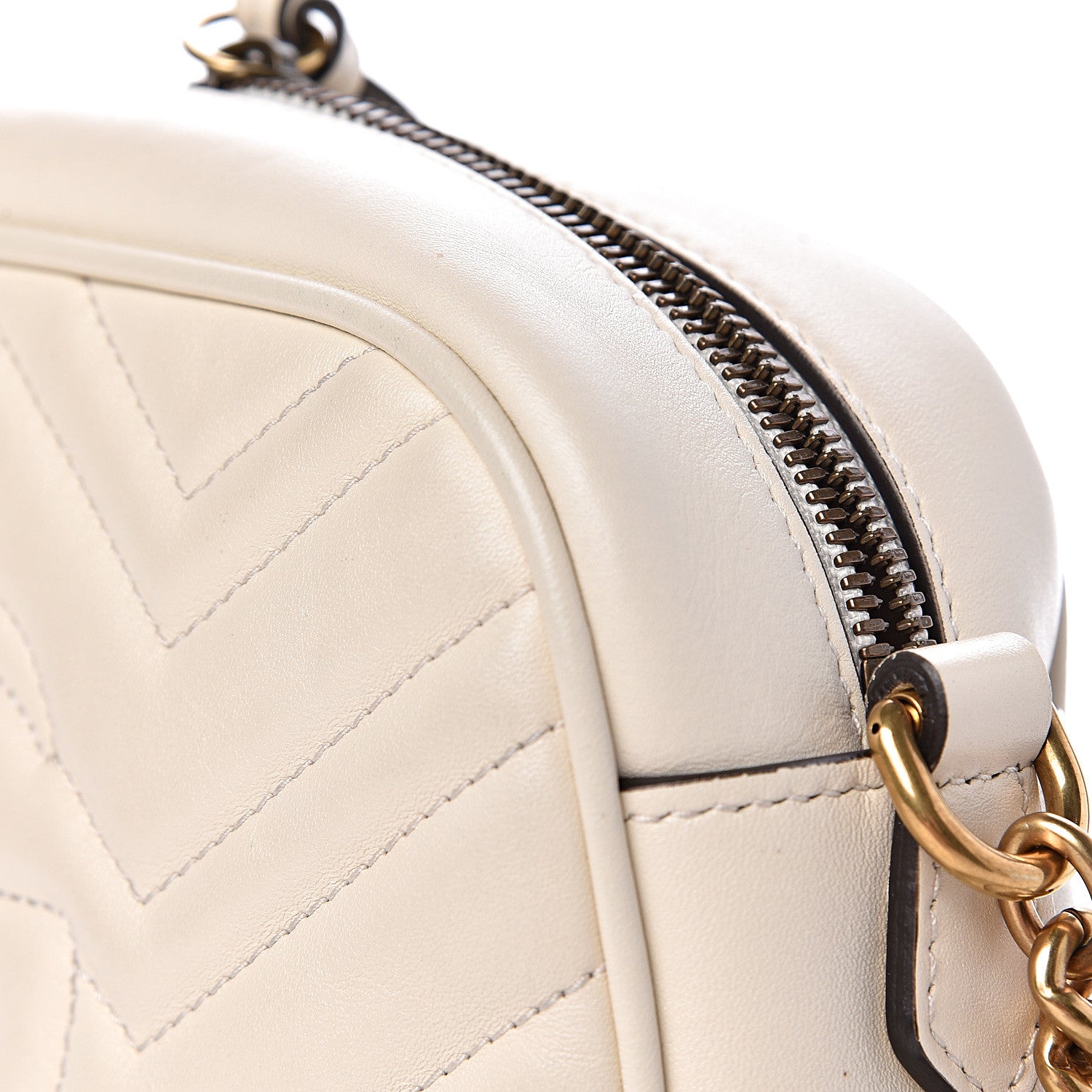 Gucci Calfskin Matelasse Small GG Marmont Chain Shoulder Bag White 15 of 15