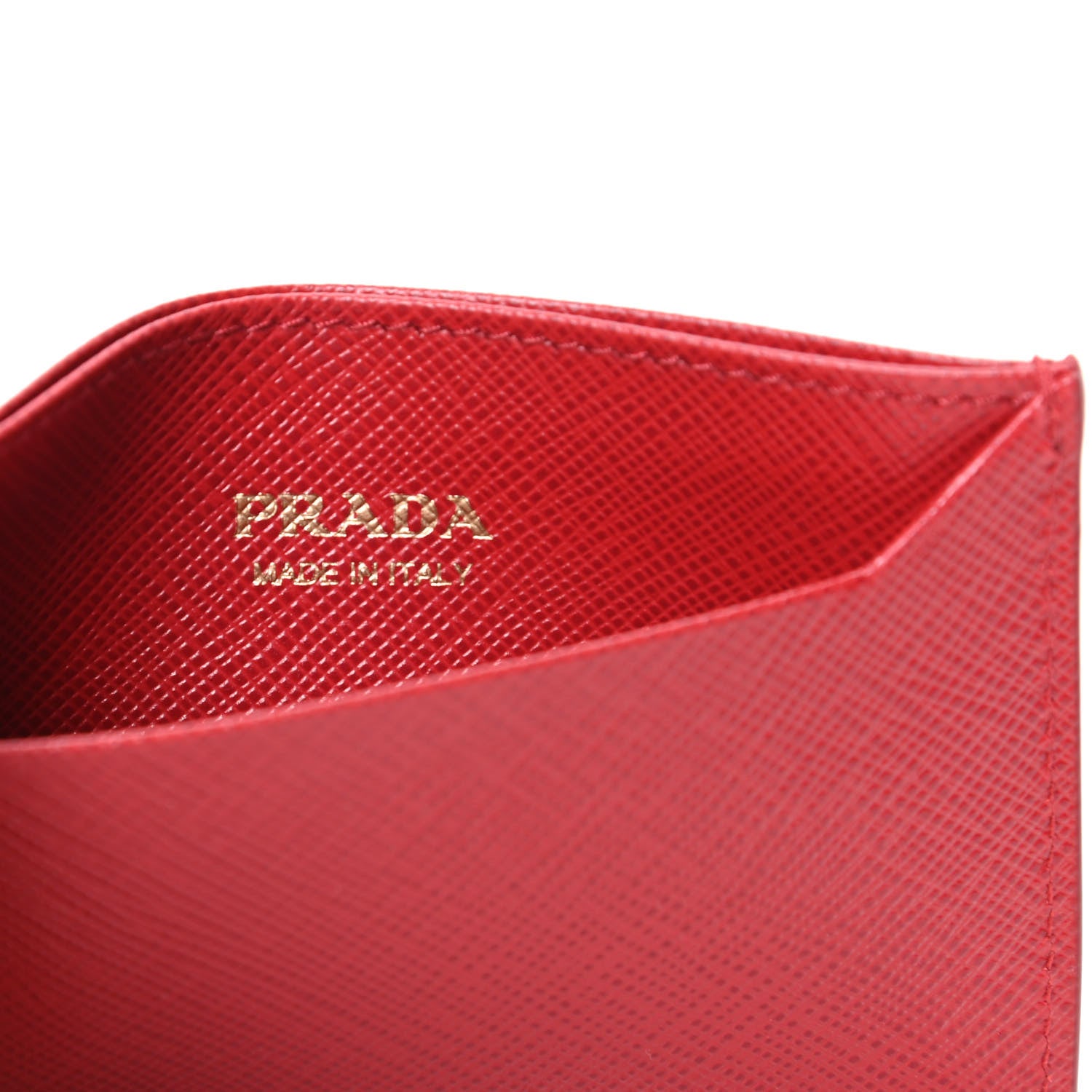 Prada Saffiano Metal Card Case Fuoco 6 of 7
