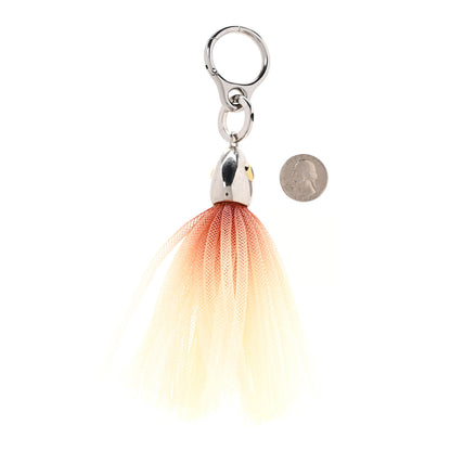 Loewe Metal Viscose Fishing Lure Bag Charm Silver Orange 2 of 3
