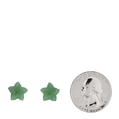 Tiffany Sterling Silver Aventurine Elsa Peretti Star Earrings 2 of 4