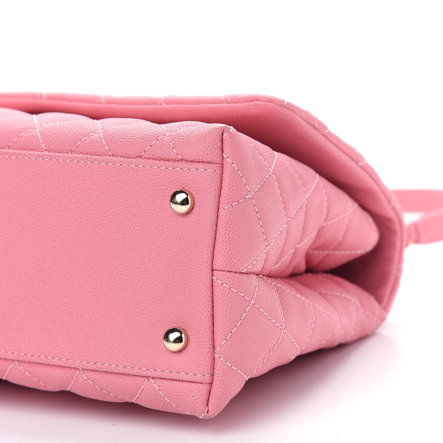 Caviar Quilted Small Coco Handle Flap Pink